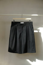 Wide double pleated shorts Fine wool