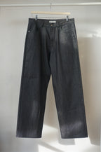 Wide coated denim
