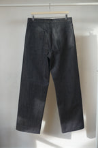 Wide coated denim
