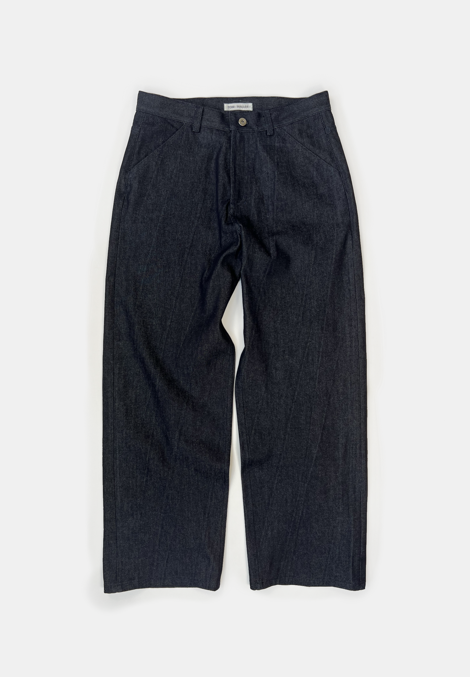 Wide cut slant jeans