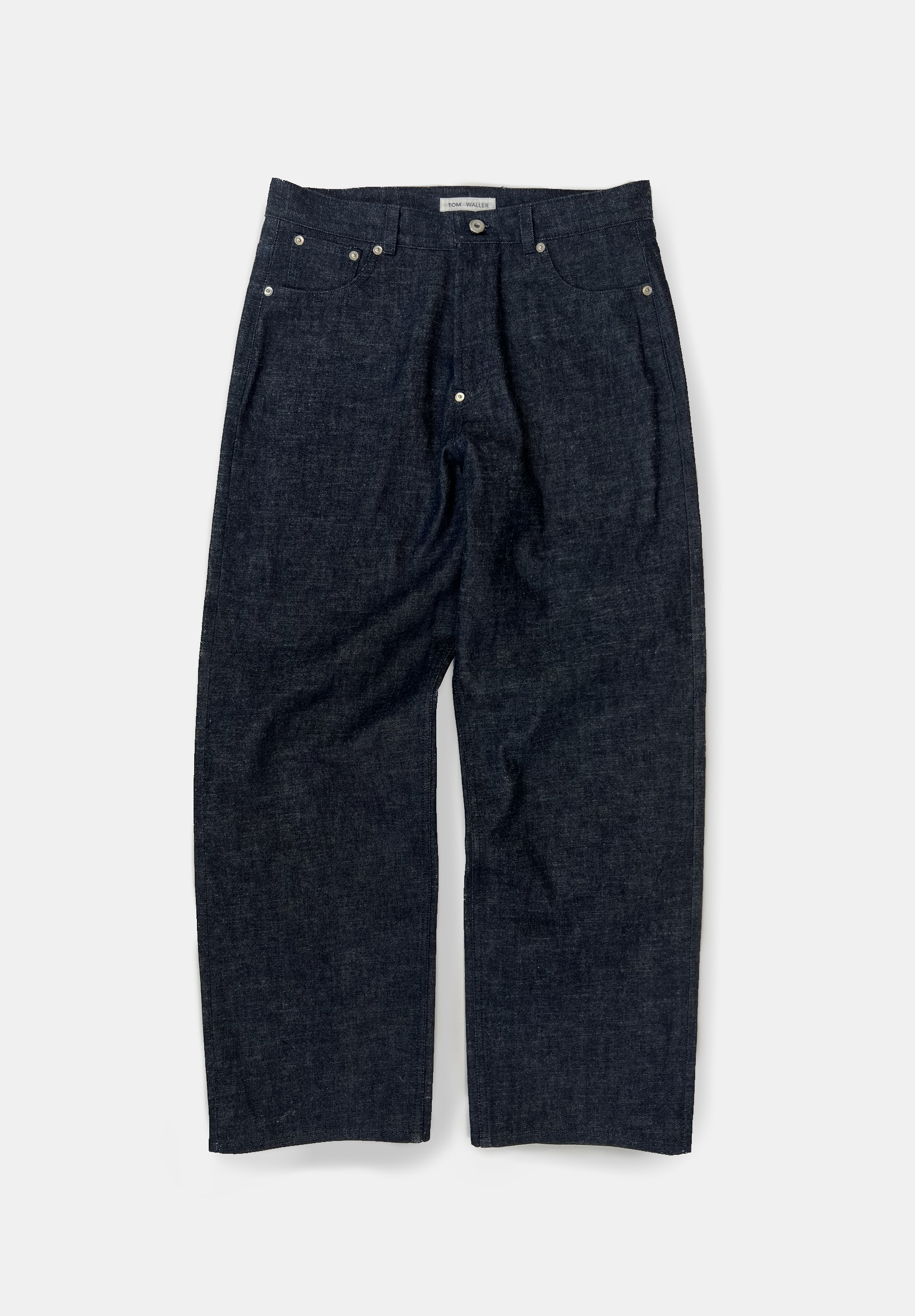 Relaxed cut textured rivet jeans