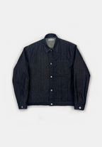 Full pleat raw denim jacket
