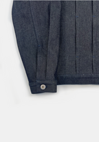 Full pleat raw denim jacket