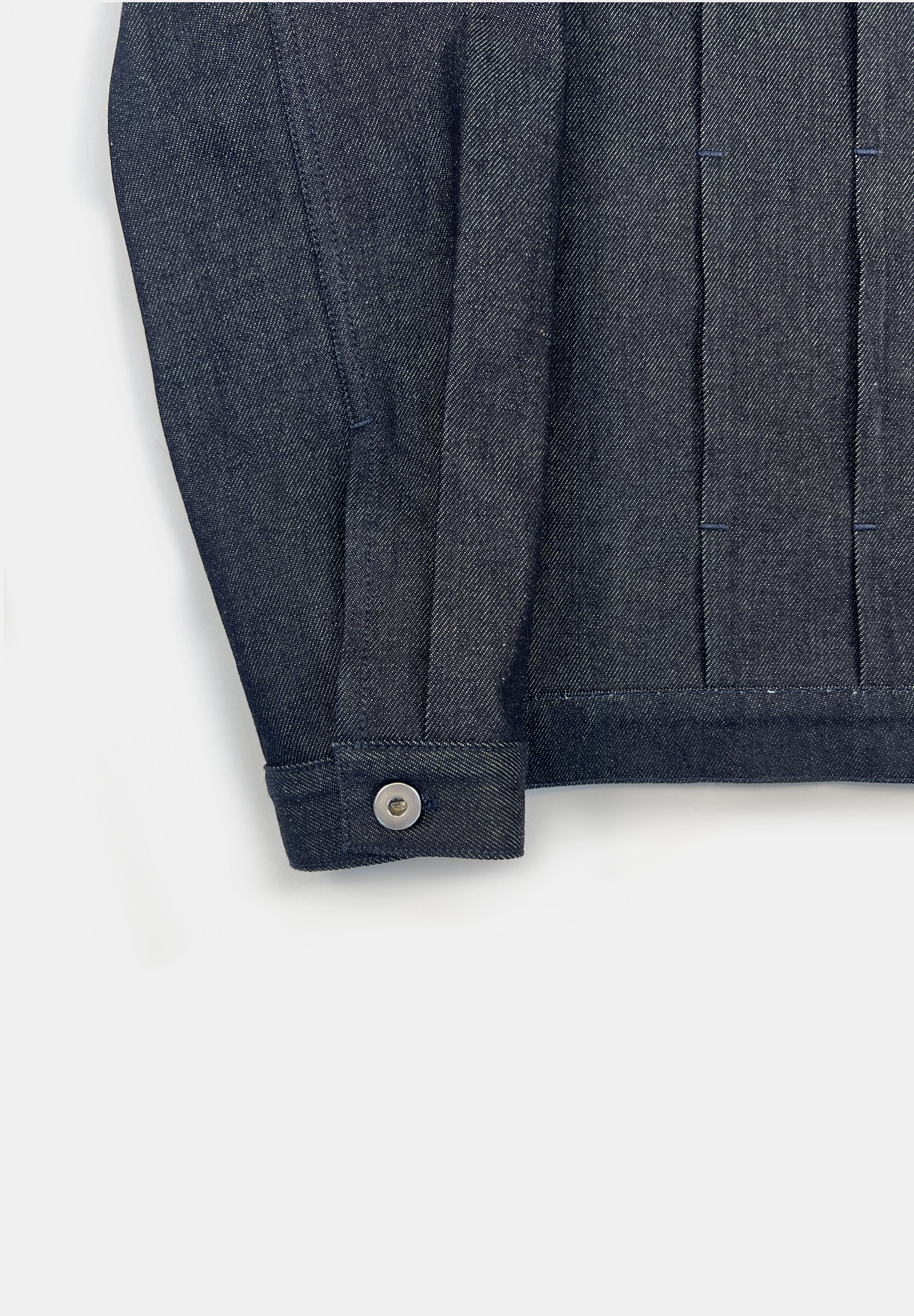 Full pleat raw denim jacket