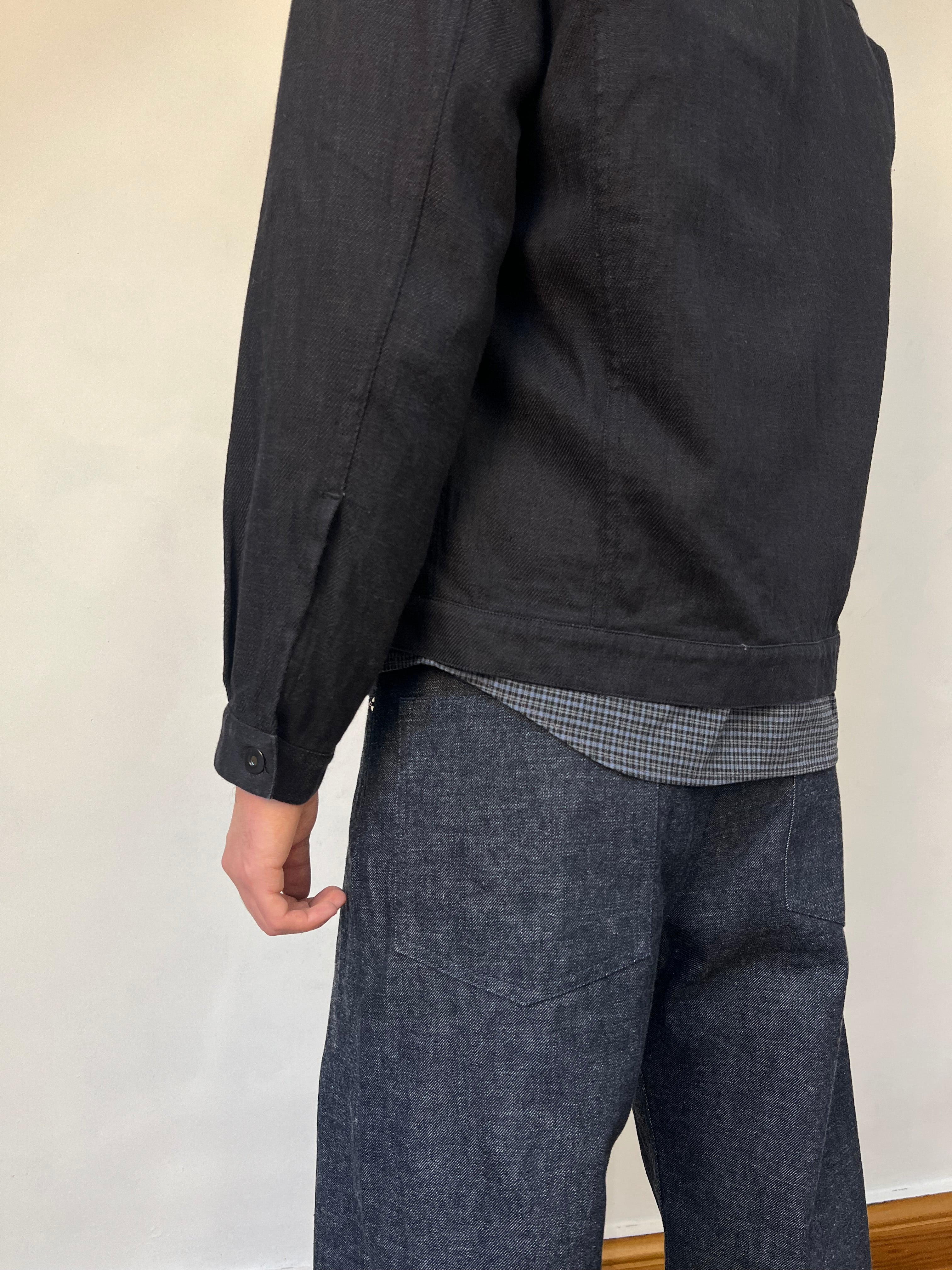 Full pleat soft denim jacket