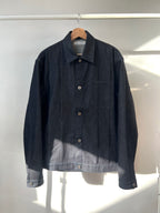 Full pleat raw denim jacket